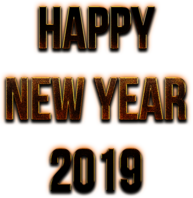 Happy New Year 2019 Golden Letters