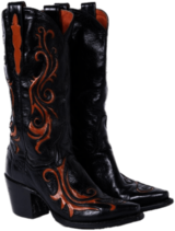 Black and Brown Vintage Cowboy Boots