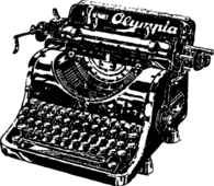 Vintage Olympia Typing Machine Clipart