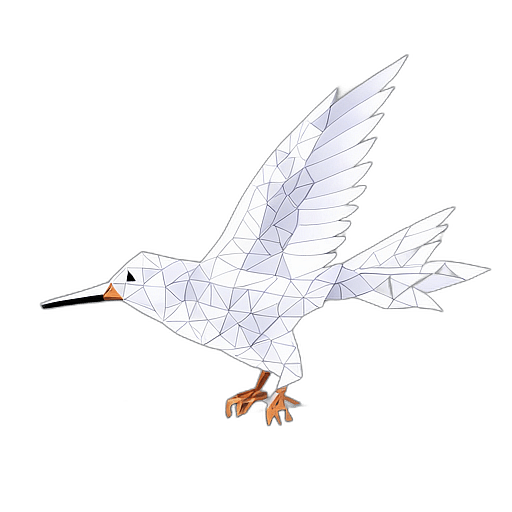 Intricate Mosaic Of A Dove, Pieces Forming The Olive Branch., In The Style Of A Cartoon Animation Character - Full Body, Single View, No Shadow