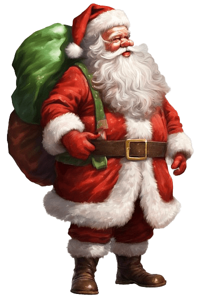 Santa Claus with Two Bags on his Back