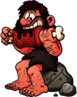 Caveman Eating Meat