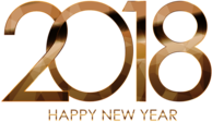 2018 Happy New Year Golden Letters