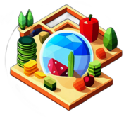 Nutrition Shop, Minimalist App Icon - Circle Icon Bevel Border