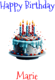 Happy Birthday Marie Custom Message