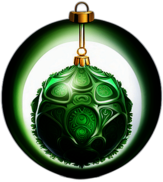 Emerald Green Bauble With A Glossy Finish, Minimalist - Single Item, Decorated Christmas Bauble, High Detail, No Shadow