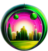 Neon Green Bauble With Funky Geometric Shapes, Minimalist - Single Item, Decorated Christmas Bauble, High Detail, No Shadow