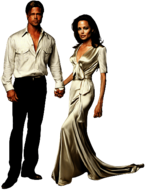 Brad Pitt and Angelina Jolie in Mr. & Mrs. Smith