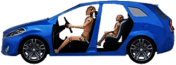 Crash Test Dummies in Blue Car