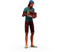 The Sims Guy Reading Book