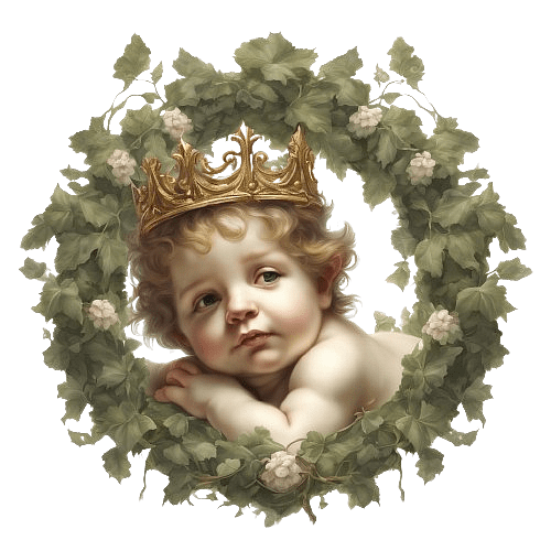 Cherub Surrounded by Ivy