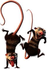 Ice Age characters Crash and Eddie