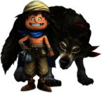 Dragon Quest (Dragon Warrior) characters Ruff and Gabo the Wolf