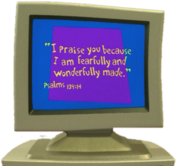 VeggieTales Qwerty the Computer Showing A Psalm