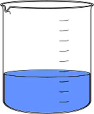 Measuring Beaker with Blue Liquid
