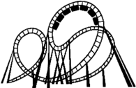 Rollercoaster Black and White Clipart
