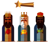Three Kings and Shooting Star Drawing