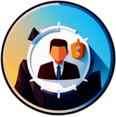 Password Management, Minimalist App Icon - Circle Icon Bevel Border