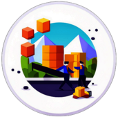 Moving Company, Minimalist App Icon - Circle Icon Bevel Border