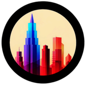 Architecture Firm, Minimalist App Icon - Circle Icon Bevel Border