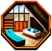 Interior Design Firm, Minimalist App Icon - Circle Icon Bevel Border