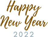 Happy New Year 2022 Gold Silver Text Greeting Card
