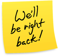 We'll be right back Post-it Note