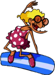 Mustang Mama on Surfboard