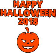 Happy Halloween 2018 Scary Round Pumpkin Bloody Font