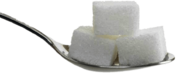 Three Sugar Cubes on A Spoon