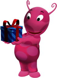 Uniqua Holding A Present