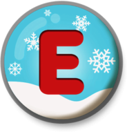 Letter E Snowy Roundlet