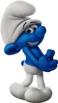 Clumsy Smurf Looking Guilty