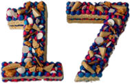 Colourful Number 17 Cake