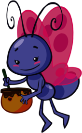 Lil Butterfly Holding A Pot