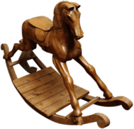 Carved Oak Rocking Horse