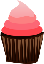 Cartoon Cupcake Pink Topping