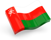 Oman Flag Icon Wave