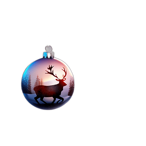 Rustic Metal Bauble With Embossed Reindeer, Minimalist - Single Item, Decorated Christmas Bauble, High Detail, No Shadow
