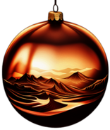 Copper Bauble With Hammered Texture, Minimalist - Single Item, Decorated Christmas Bauble, High Detail, No Shadow