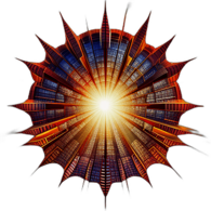 Sunburst Patterned Bauble In Warm Orange, Minimalist - Single Item, Decorated Christmas Bauble, High Detail, No Shadow