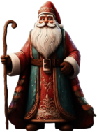 Wooden Carved Santa Claus Figurine