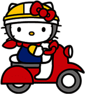 Hello Kitty on Motorcycle