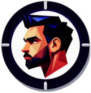 Barbershop, Minimalist App Icon - Circle Icon Bevel Border
