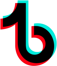 tiktok symbol neon red black cyan