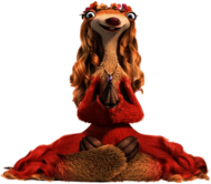 Ice Age character Brooke meditating