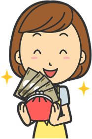 Girl with Full Wallet Cartoon