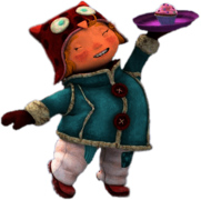 Snowsnaps Violet Holding Cupcake