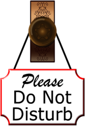Do Not Disturb Sign on Brass Door Handle