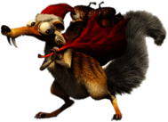 Ice Age character Scrat Santa